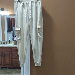 Men's Cream Cargo Joggers Pants Size XL